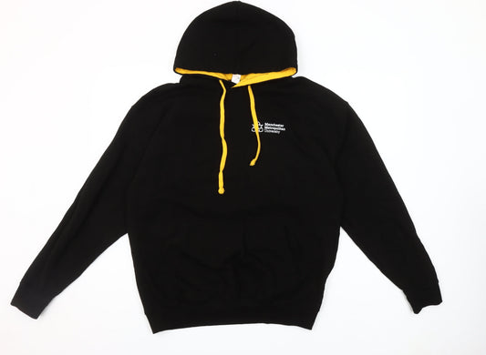 Just Hoods by AWDis Black Yellow L Pullover Hoodie Manchester Metropolitan University Women’s Sweatshirt