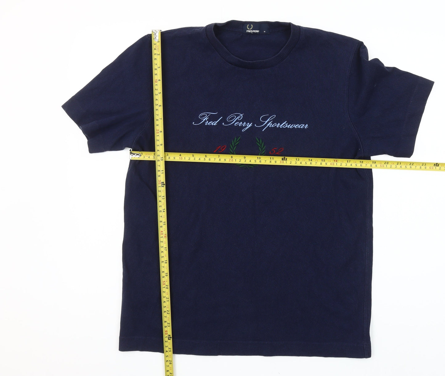 Fred Perry Men’s Blue Cotton Embroidered Sportswear T-Shirt M