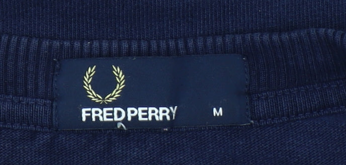 Fred Perry Men’s Blue Cotton Embroidered Sportswear T-Shirt M