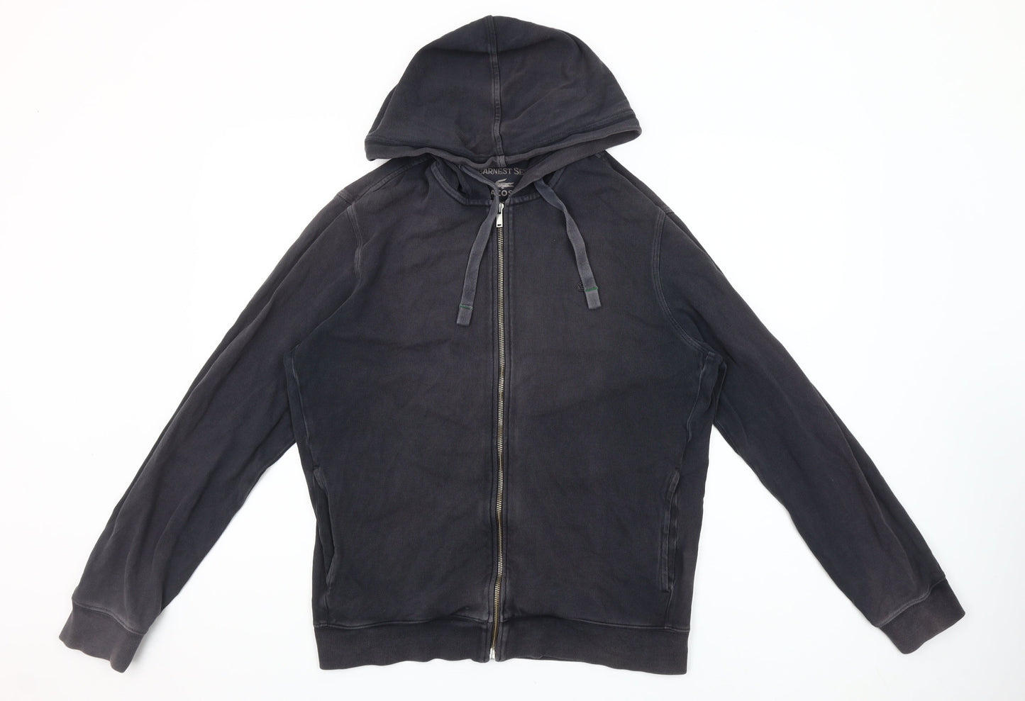 Lacoste Men’s Black Full Zip Hoodie Size L Cotton Regular Fit