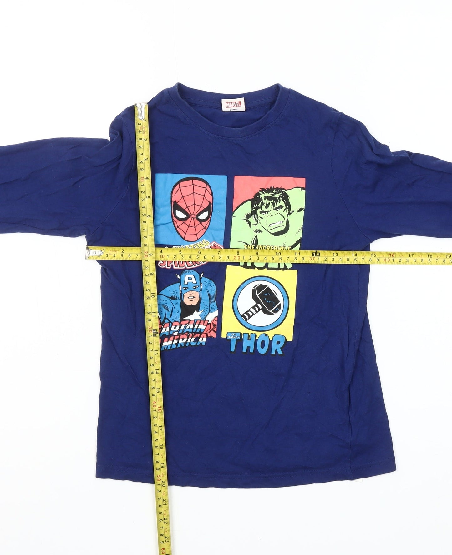 Marvel Boys Blue 9-10 Years Long Sleeve Superhero Pyjama Top