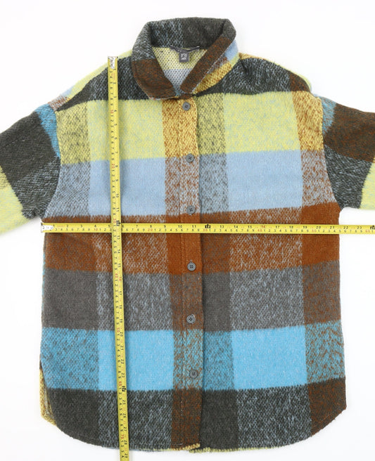 Primark Women’s Multicoloured Check Coatigan Size S 10-12