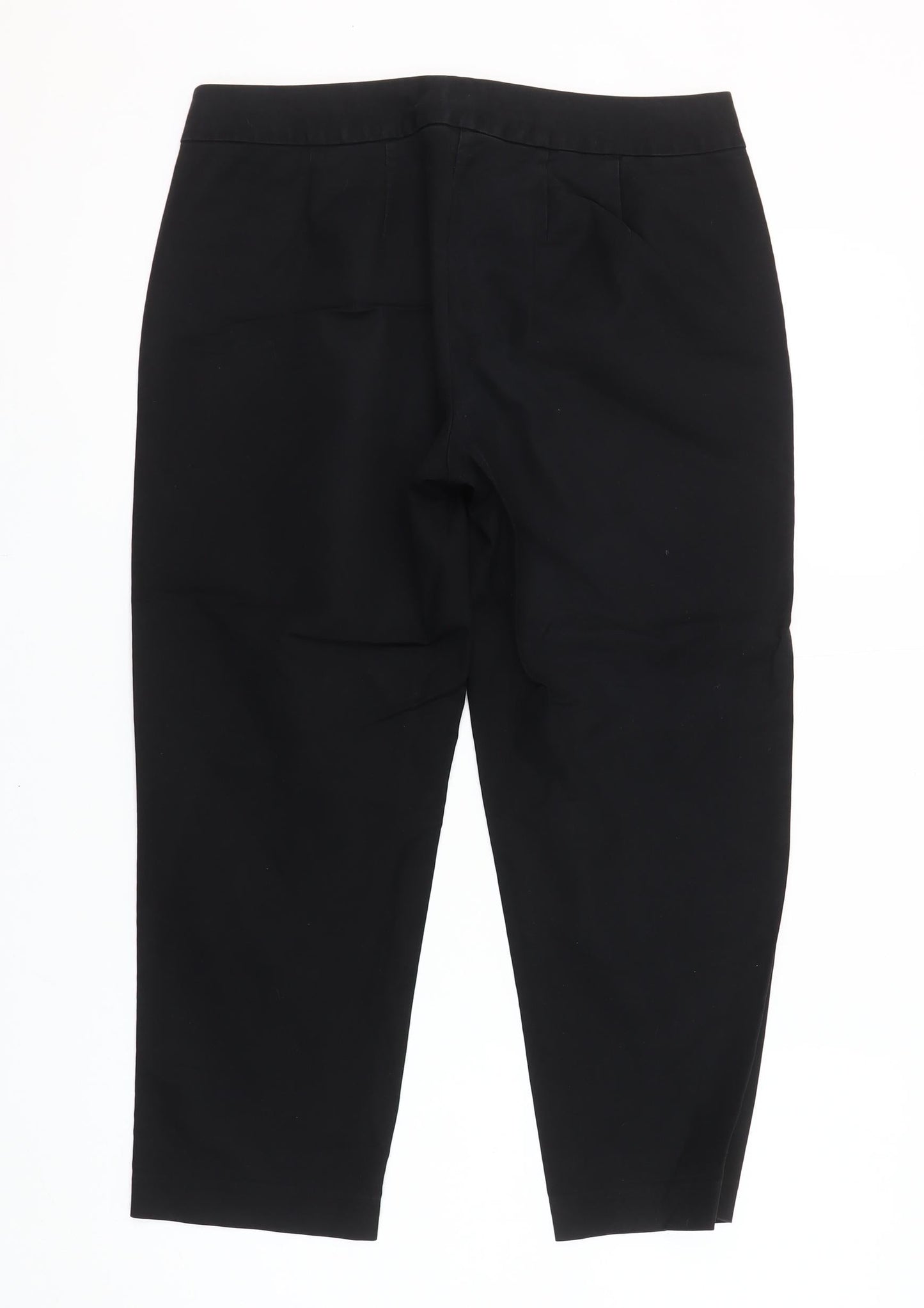 Boden Women's Black Slim Cropped Stretch Cotton Trousers Size 10R