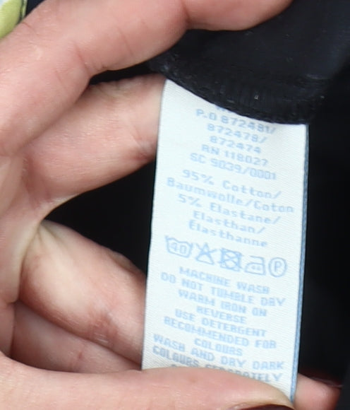 Boden Women's Black Slim Cropped Stretch Cotton Trousers Size 10R