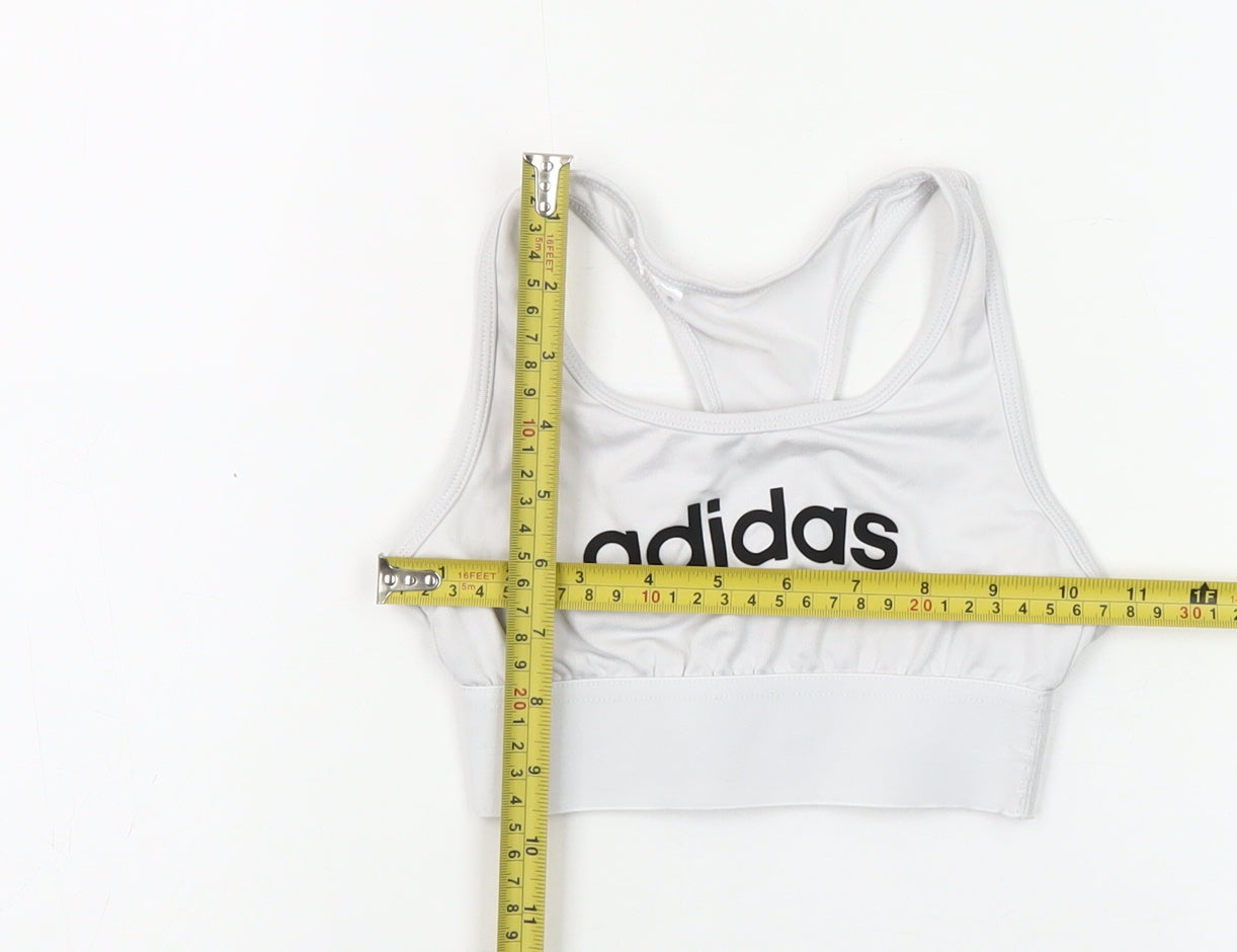 Adidas Girls White 7-8 Years Cropped Tank Sports Top