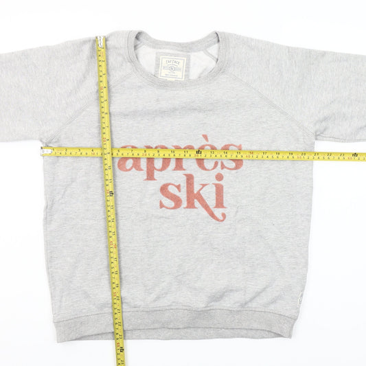 Fat Face Womens Grey Après Ski Pullover Sweatshirt M Cotton Blend