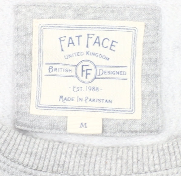 Fat Face Womens Grey Après Ski Pullover Sweatshirt M Cotton Blend