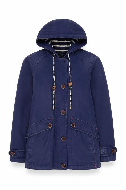 Womens UK Size 10 Regular Joules Blue Cotton Jacket