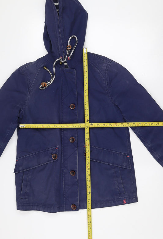 Joules Womens Blue Waterproof Breathable Hooded Jacket UK 10
