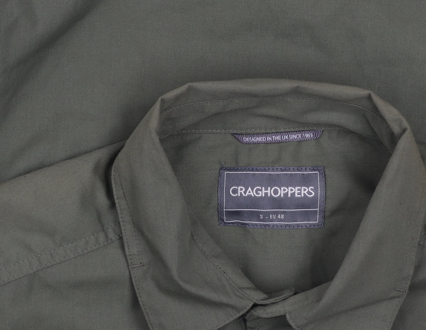 Craghoppers Men's Green Short Sleeve Hiking Button-Up Shirt S Regular Fit