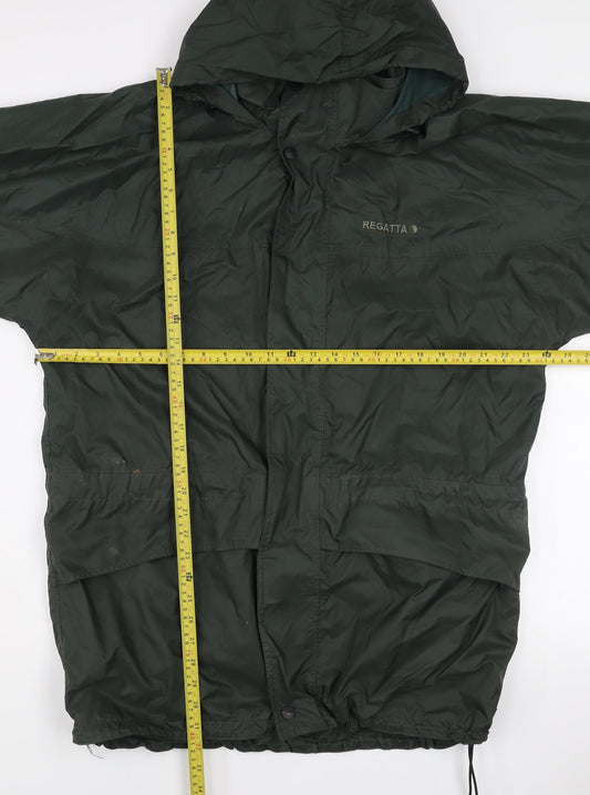 Regatta Men Green M Waterproof Hooded Rain Jacket Outdoor Coat