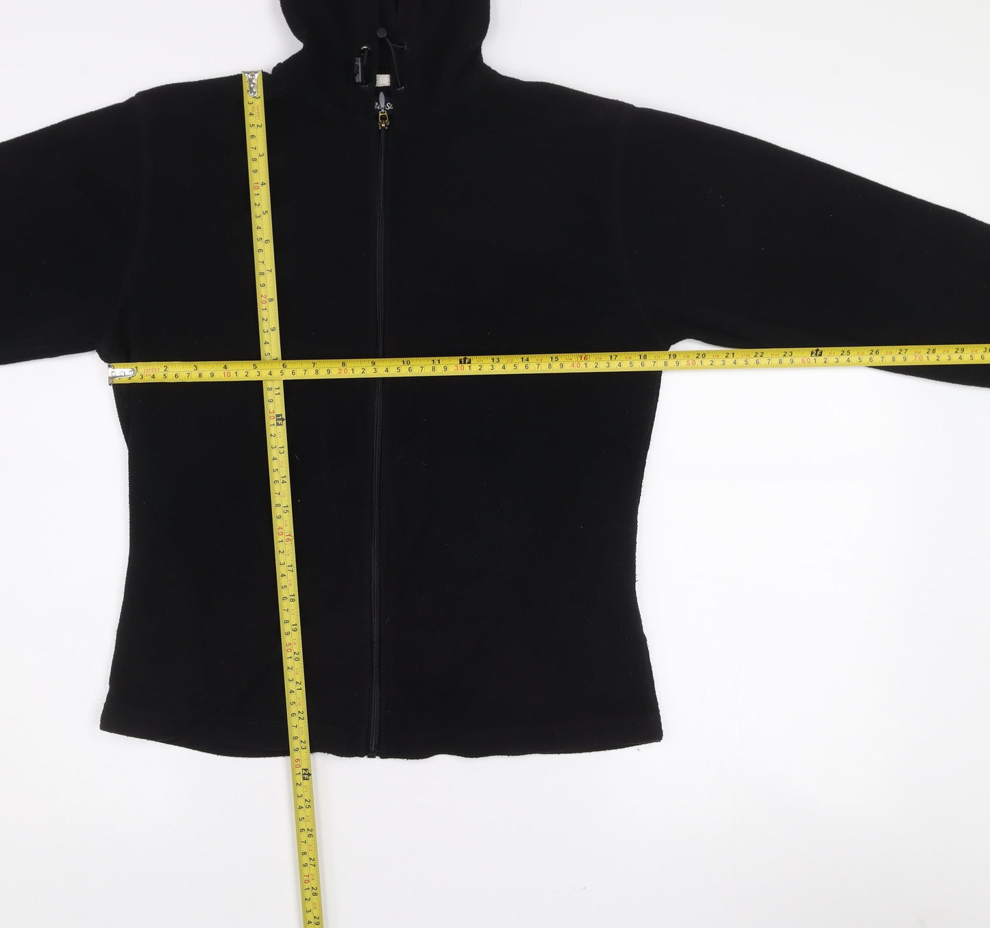 Peter Storm Womens Black Fleece Hooded Full Zip Jacket Size 14