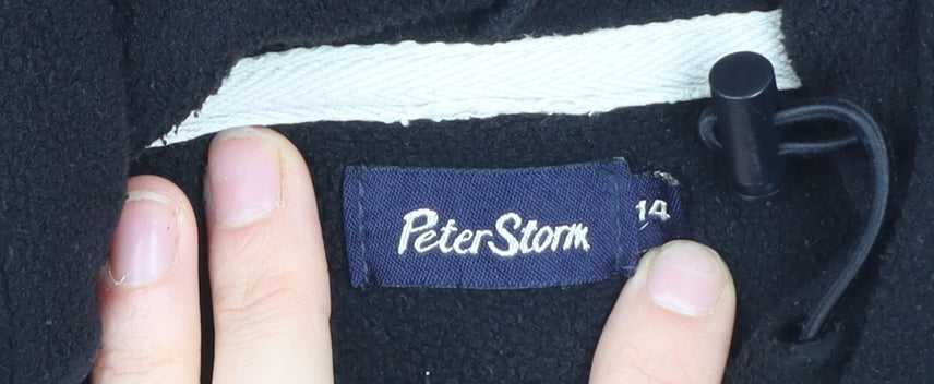 Peter Storm Womens Black Fleece Hooded Full Zip Jacket Size 14