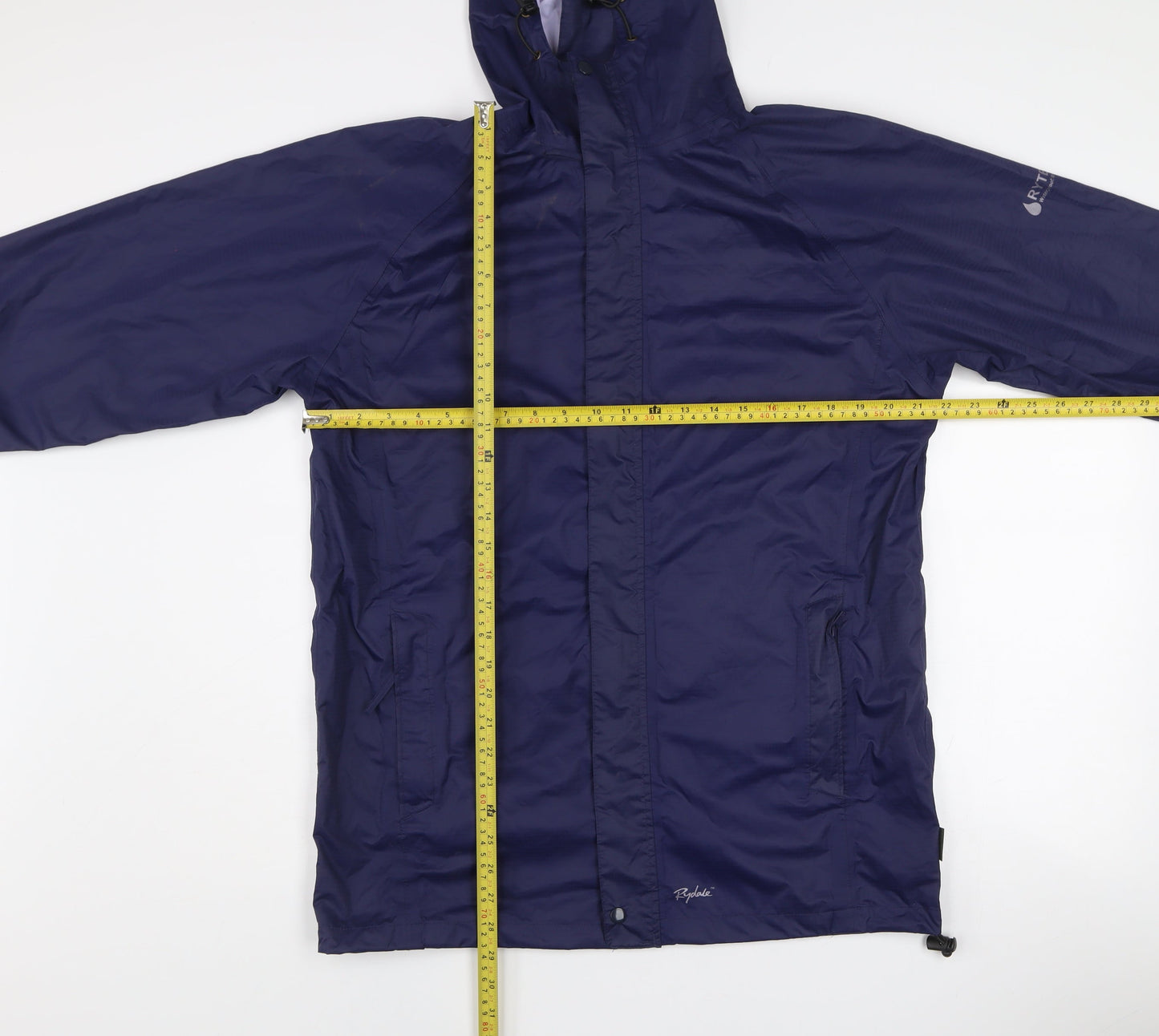 Rydale Women Blue Waterproof Pack & Go Hooded Rain Jacket Size S