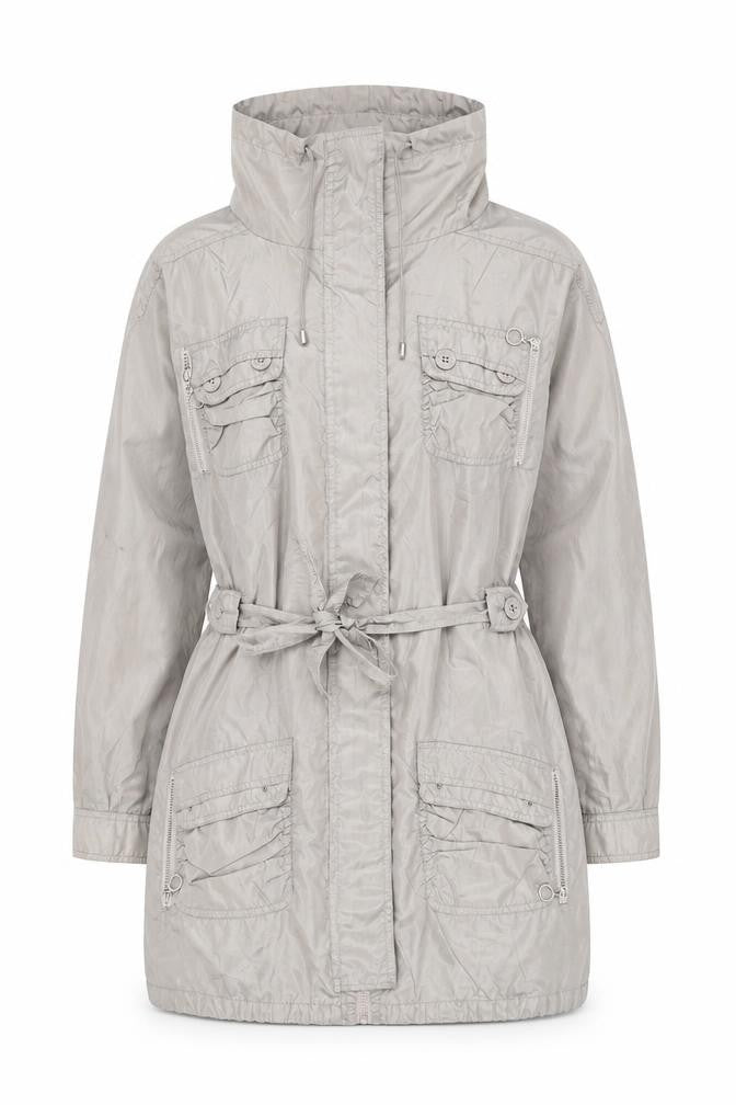 Lea Fashion Women’s Grey Mid-Length Anorak Jacket Size S Polyester