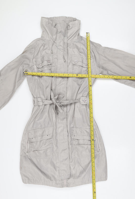 Lea Fashion Women’s Grey Mid-Length Anorak Jacket Size S Polyester