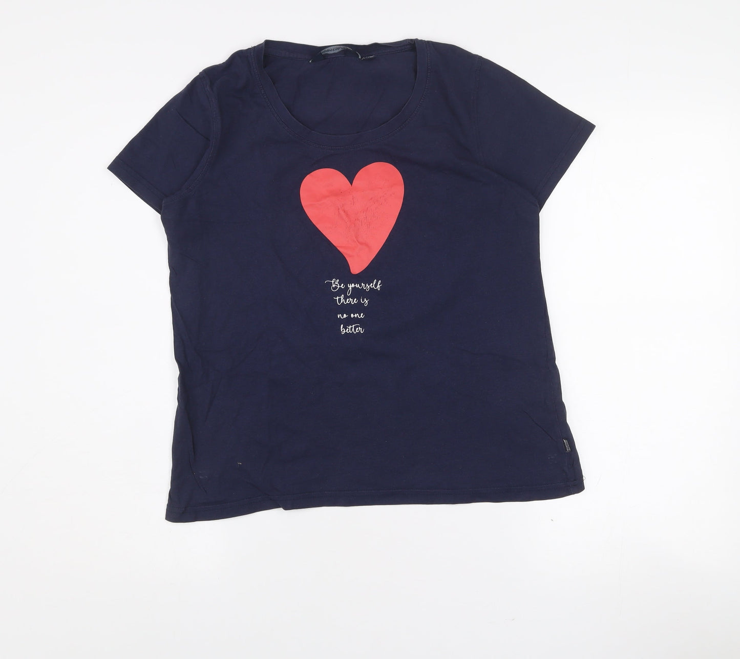 Regatta Womens Blue Heart Print Cotton T-Shirt Size 12
