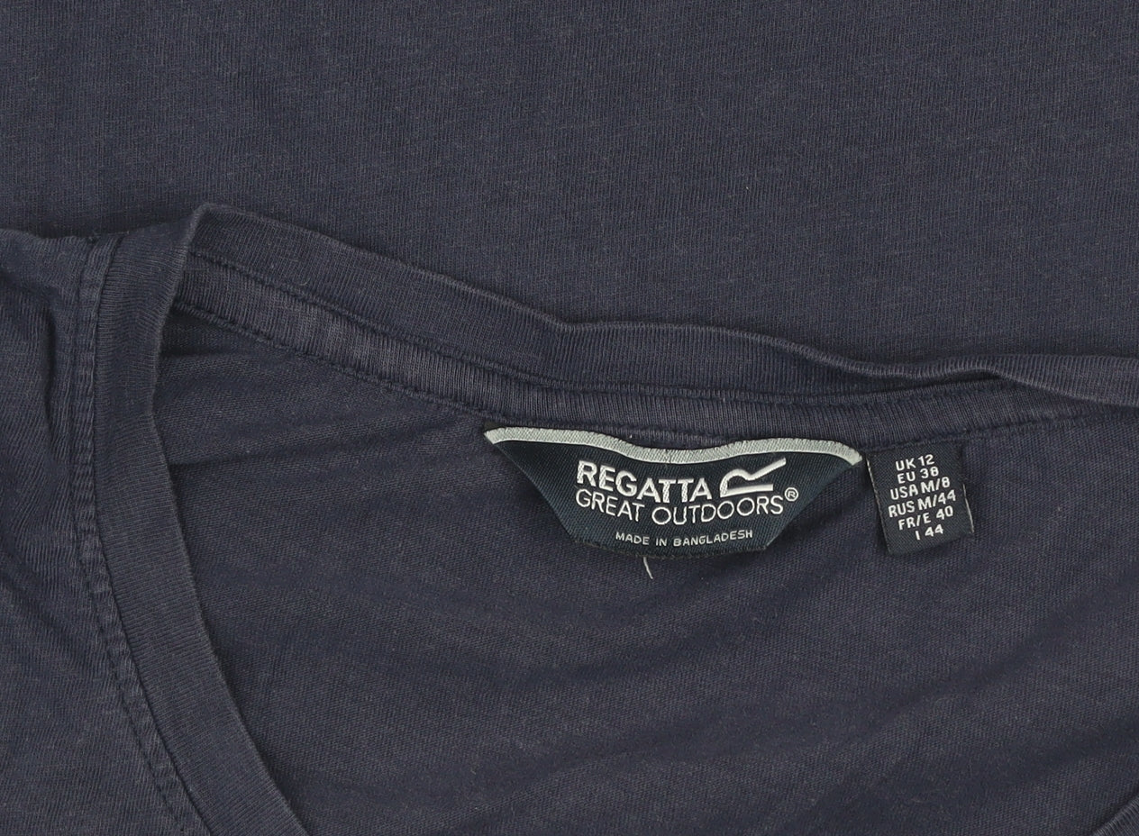 Regatta Womens Blue Heart Print Cotton T-Shirt Size 12