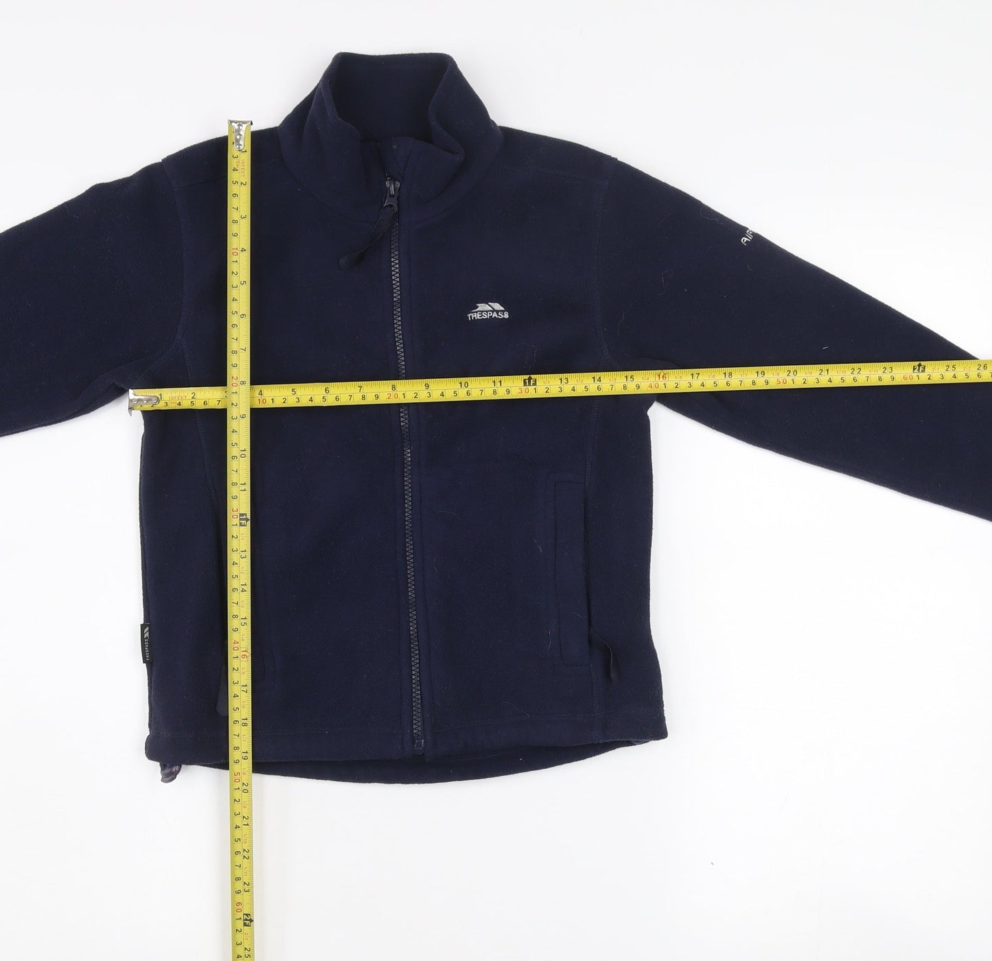 Trespass Boys Navy Blue Fleece Full Zip Jacket 7-8 Years Outdoor Winter Coat