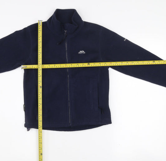 Trespass Boys Navy Blue Fleece Full Zip Jacket 7-8 Years Outdoor Winter Coat