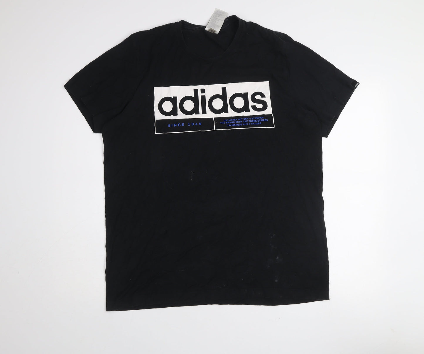 Adidas Men's Black Logo Graphic T-Shirt Size L Cotton