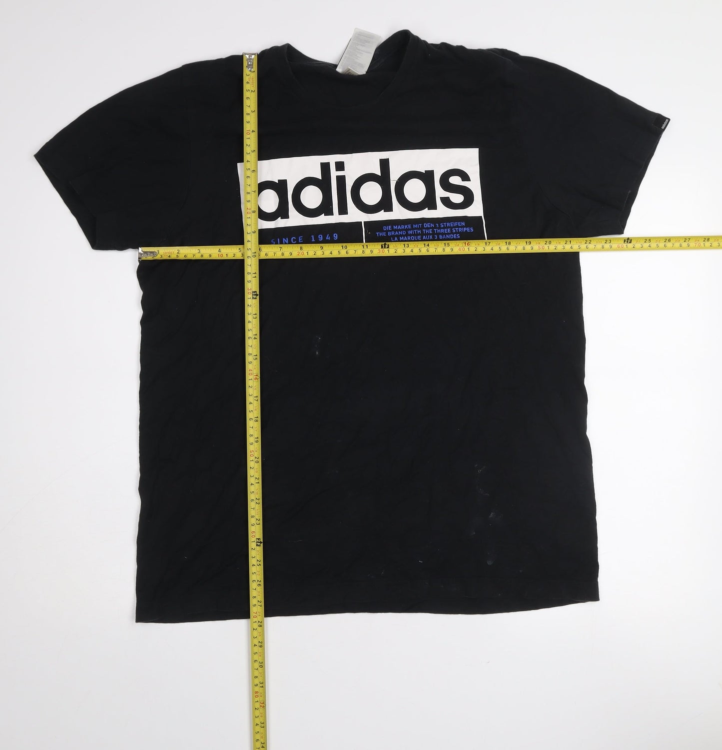 Adidas Men's Black Logo Graphic T-Shirt Size L Cotton