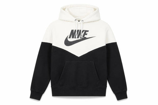 Nike Boys Black & White Pullover Hoodie XS Colourblock Cotton Blend