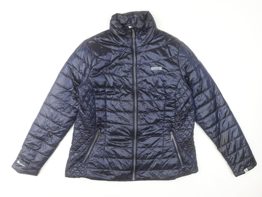 Regatta Womens Blue Quilted Puffer Jacket Size 18 Lightweight Zip Front