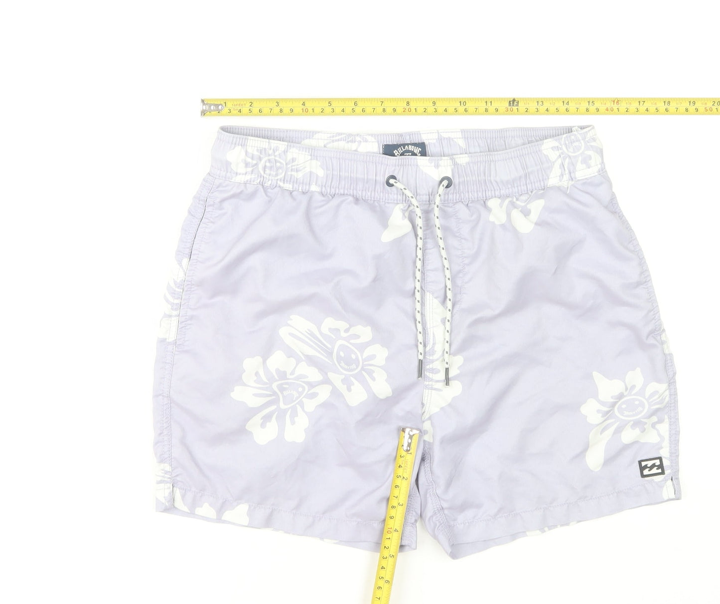 Billabong Men’s Purple Hawaiian Swim Shorts S Quick Dry Polyester