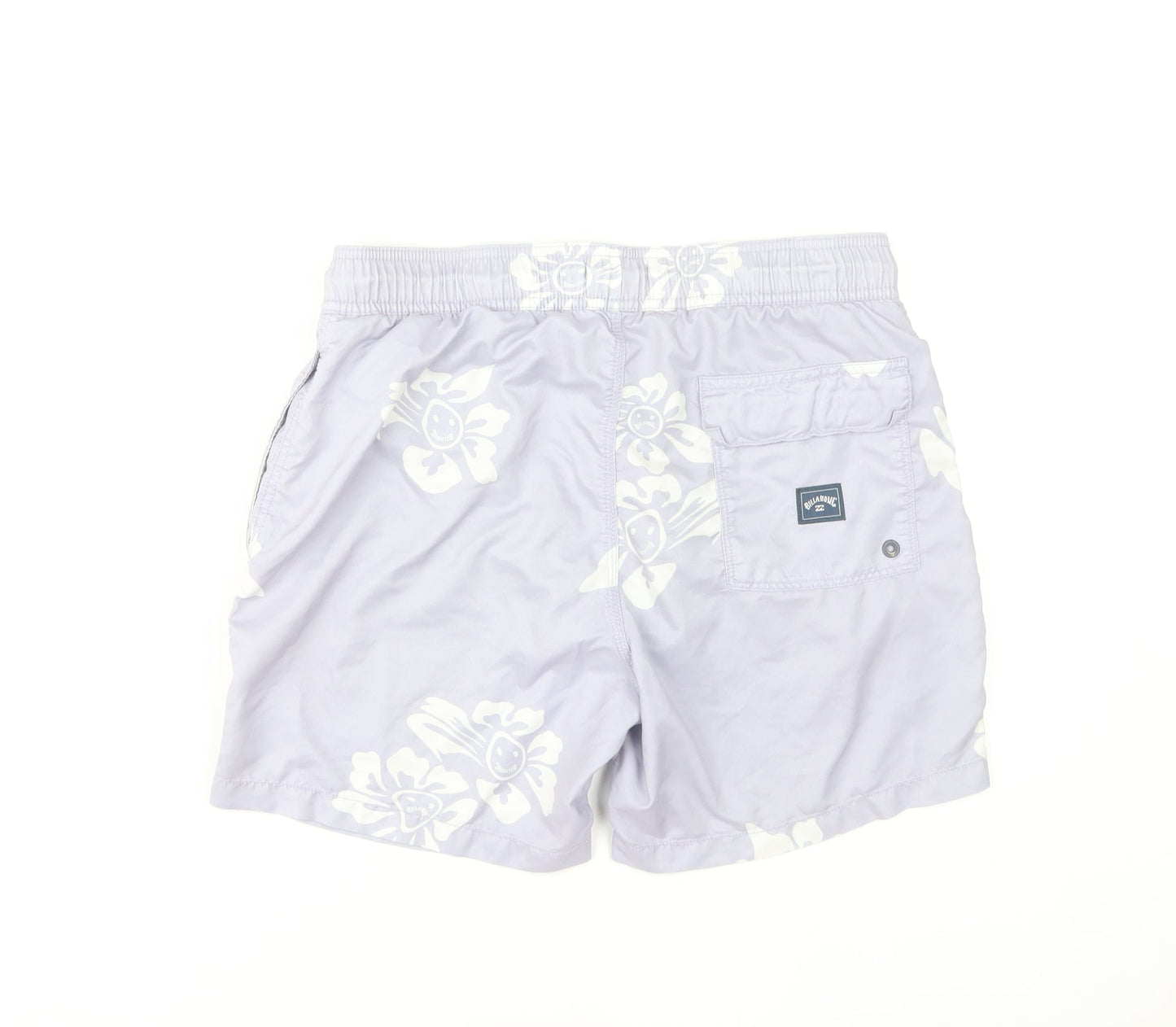 Billabong Men’s Purple Hawaiian Swim Shorts S Quick Dry Polyester