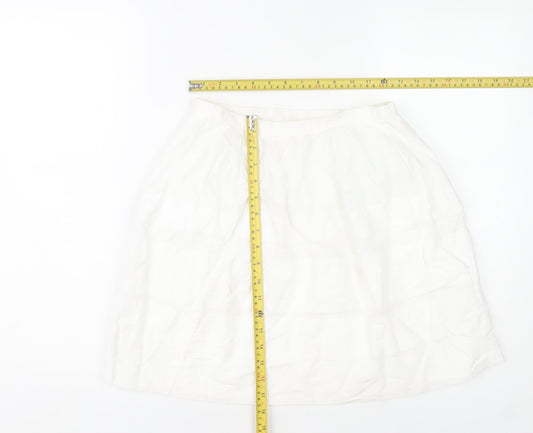 Gap Womens White A-Line Knee Length Cotton Skirt Size 4
