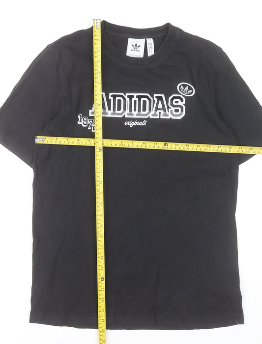 Adidas Originals Men's Black Cotton Graphic T-Shirt M