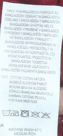 Lee Cooper Men's Red Graphic Logo Cotton T-Shirt Size L Regular Fit