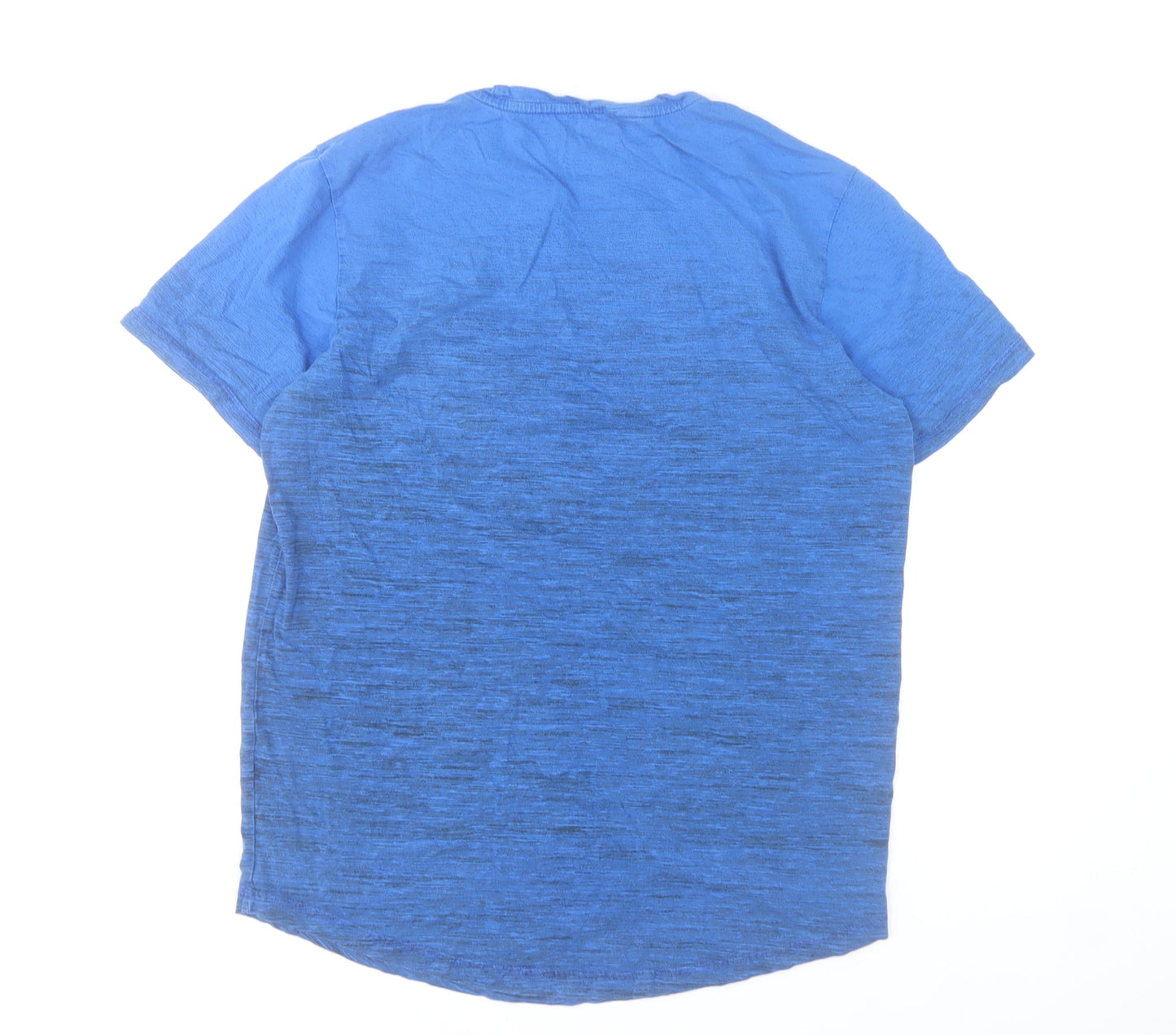 Diesel Men Blue Cotton Crew Neck Logo Short Sleeve T-Shirt M