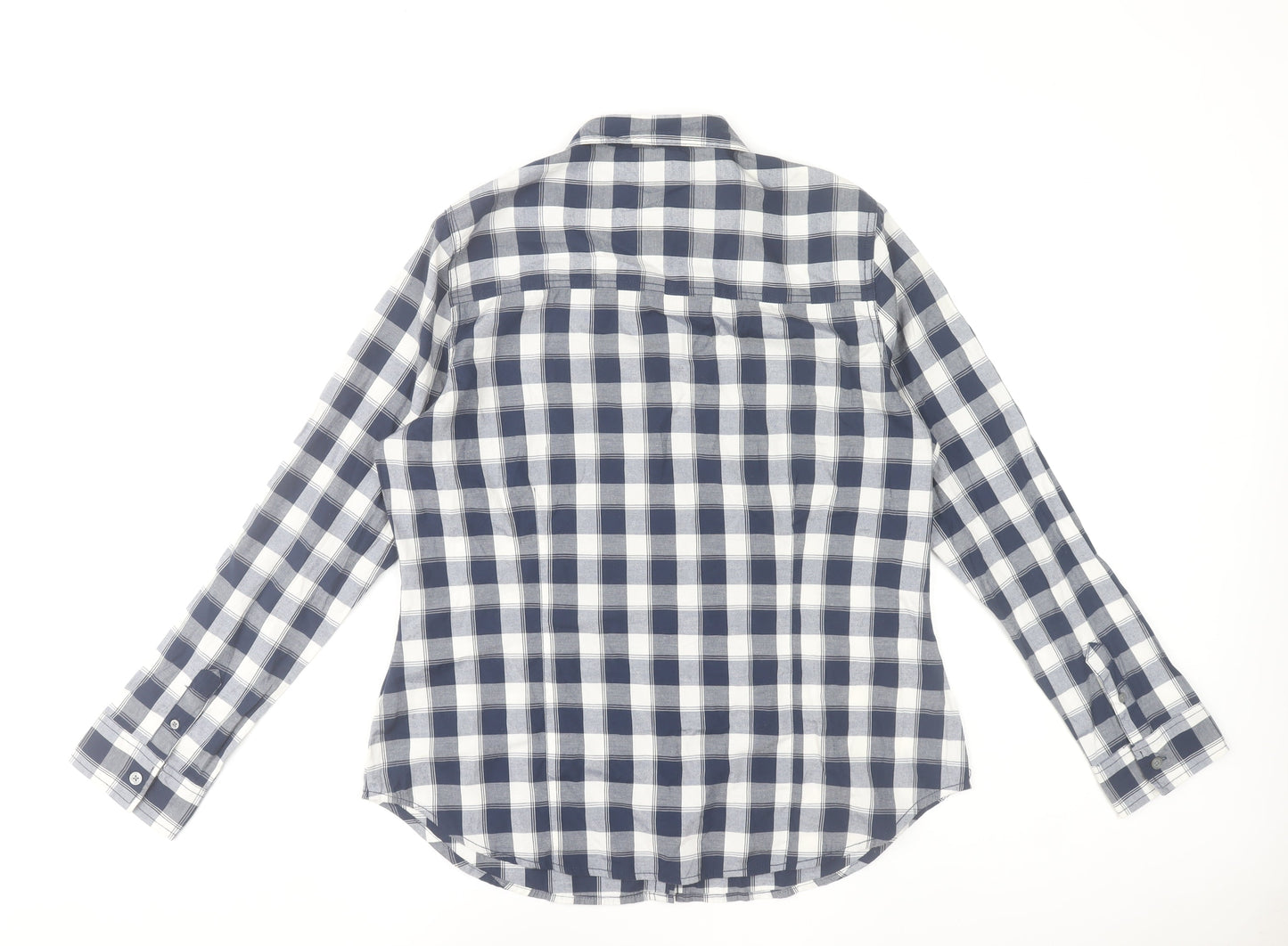 Lee Cooper Womens Blue Check Long Sleeve Button-Up Shirt Size 16