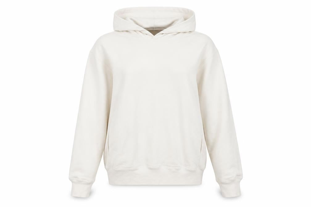 UNIQLO Women Ivory Cotton Pullover Hoodie Size S