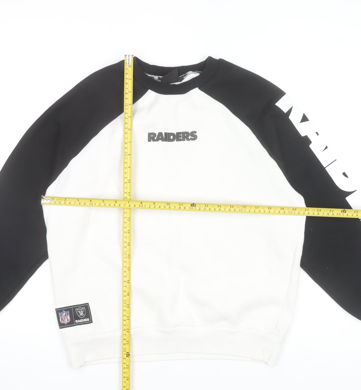 NFL Raiders Men's Black White Pullover Sweatshirt Size S