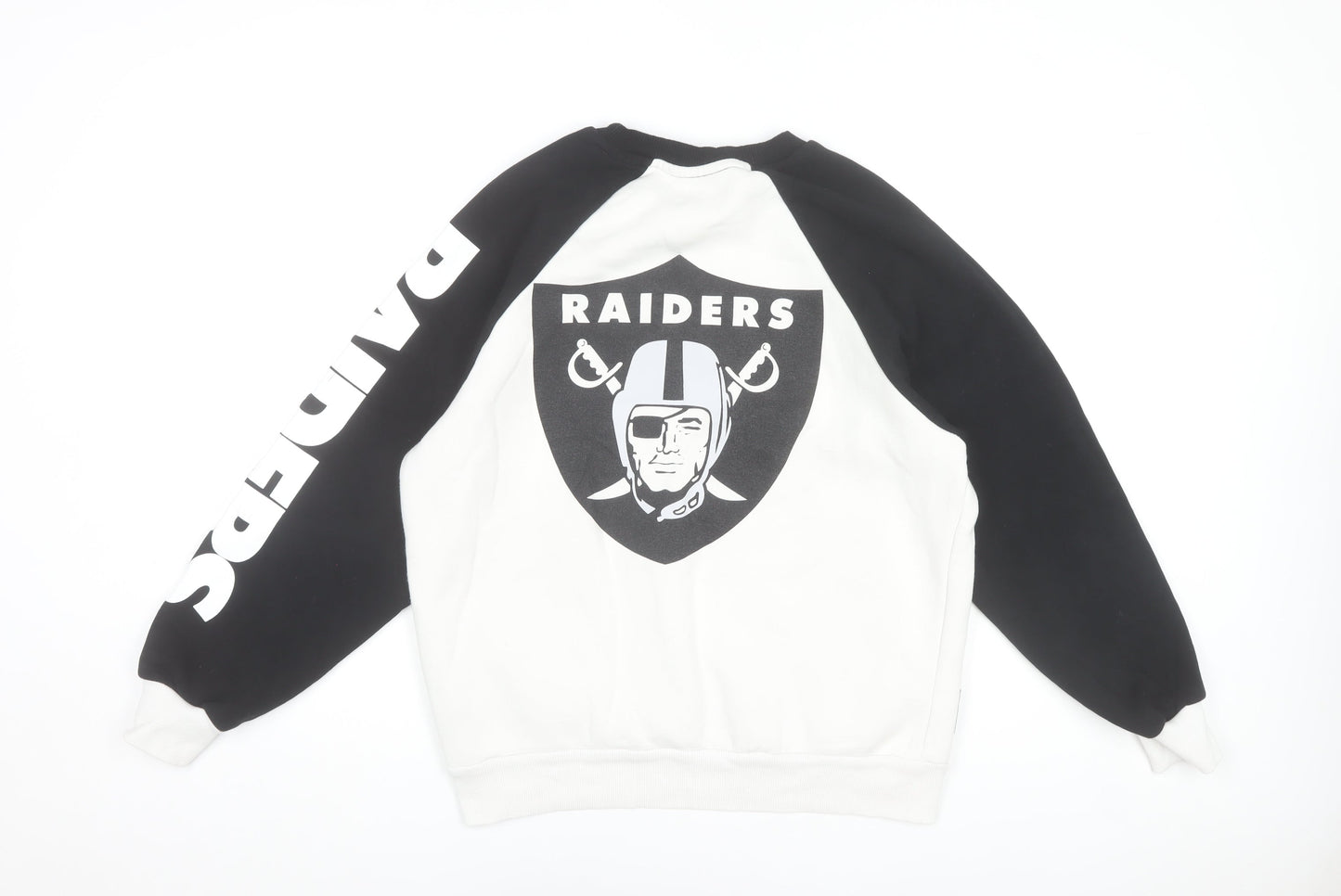 NFL Raiders Men's Black White Pullover Sweatshirt Size S