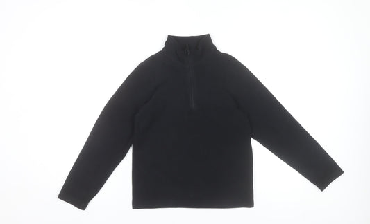 Mountain Warehouse Boys Black Fleece 1/4 Zip Pullover Sweatshirt 9-10 Years