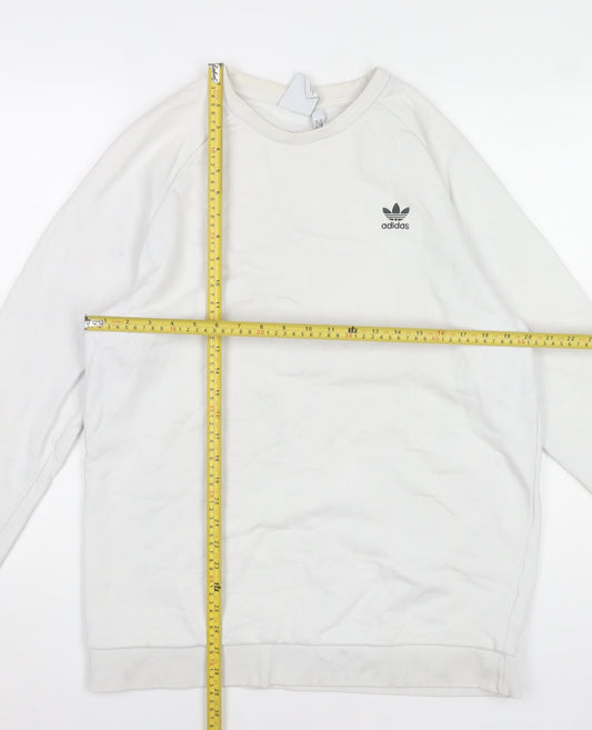 Adidas Men's White Long Sleeve Pullover Sweatshirt Size L