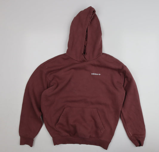 Adidas Womens Burgundy Hoodie XS Cotton Pullover Casual Sweatshirt