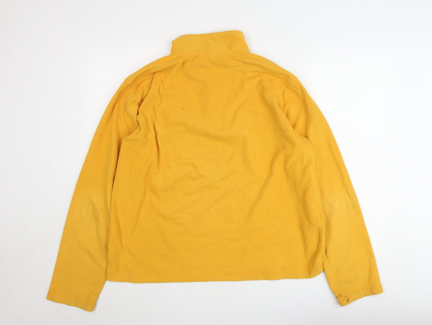 Lands' End Men's Yellow 1/4 Zip Fleece Pullover Sweatshirt L