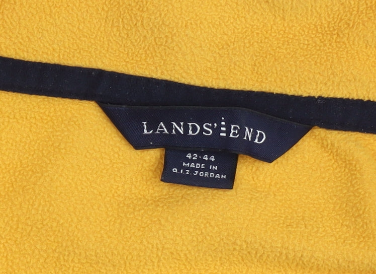 Lands' End Men's Yellow 1/4 Zip Fleece Pullover Sweatshirt L