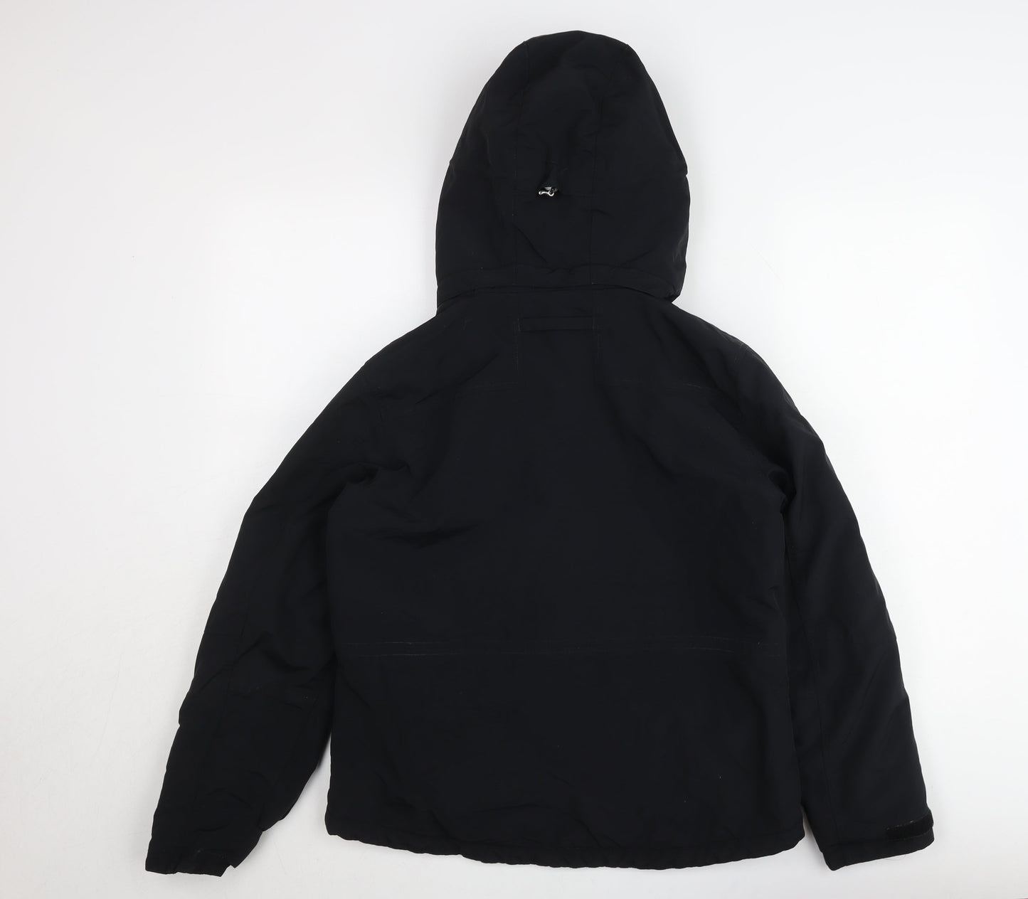 Lands' End Men's Black XS Hooded Parka Jacket Water Resistant