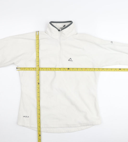 Dare 2b Women White Fleece 1/2 Zip Pullover Sweatshirt UK 10