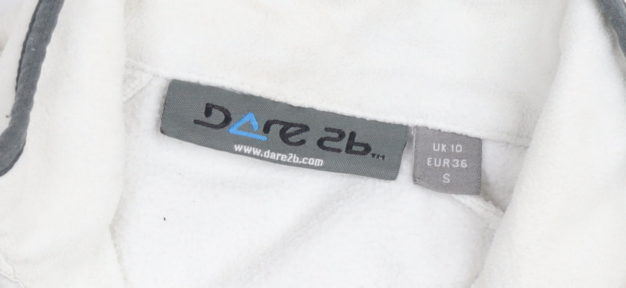 Dare 2b Women White Fleece 1/2 Zip Pullover Sweatshirt UK 10