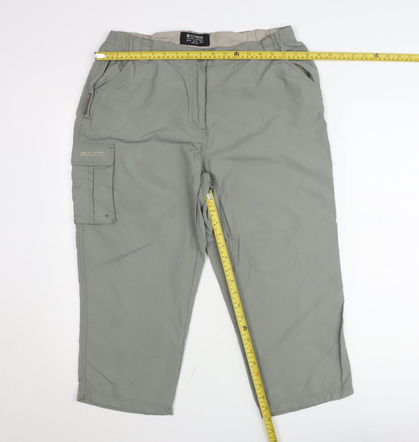 Mountain Warehouse Mens Grey Cargo Trousers L Lightweight Outdoor Pants