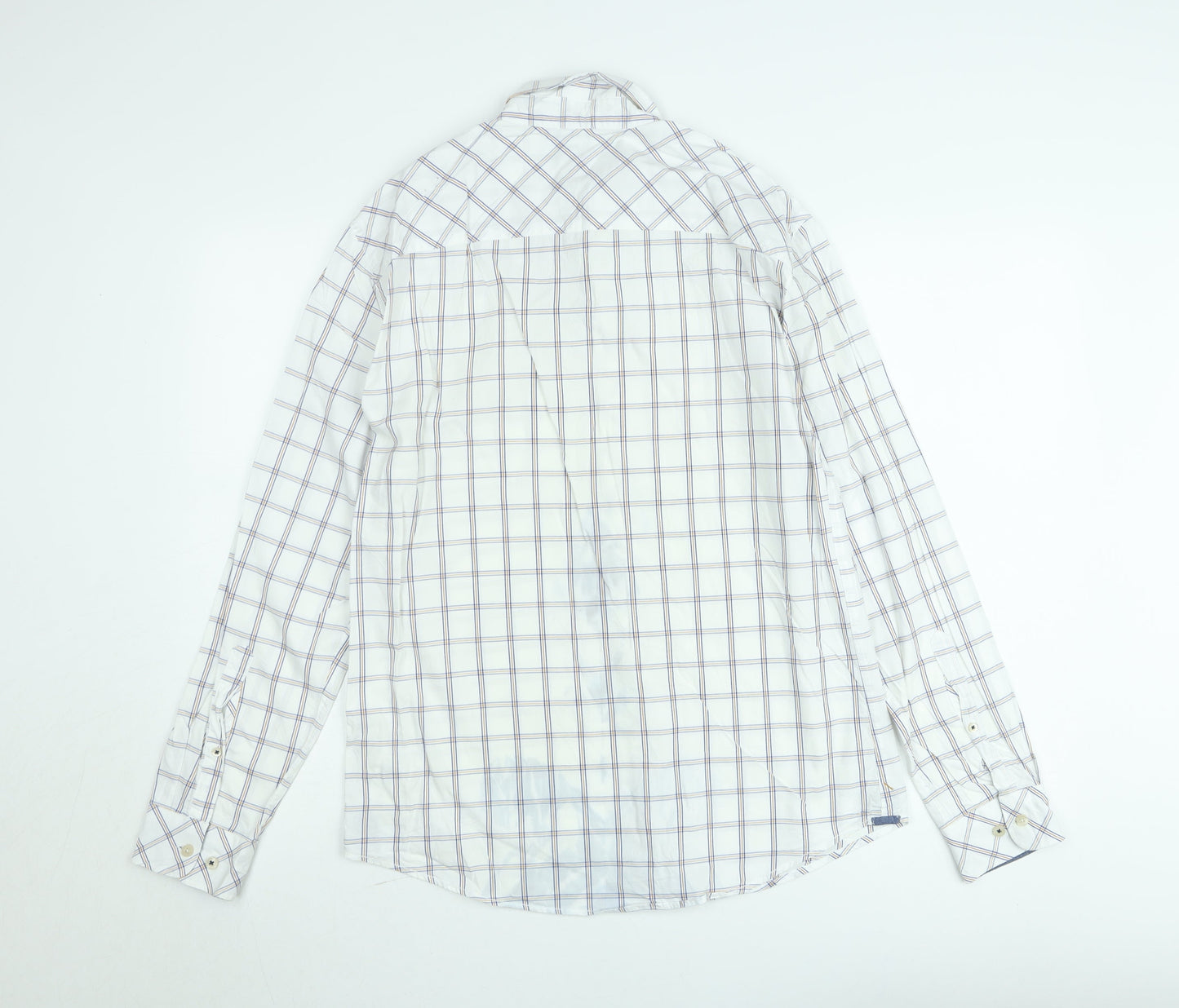 Joules Men's White Check Long Sleeve Button-Down Casual Shirt M