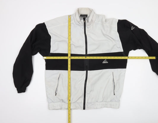 Adidas Men's Black & White Windbreaker Jacket Size M