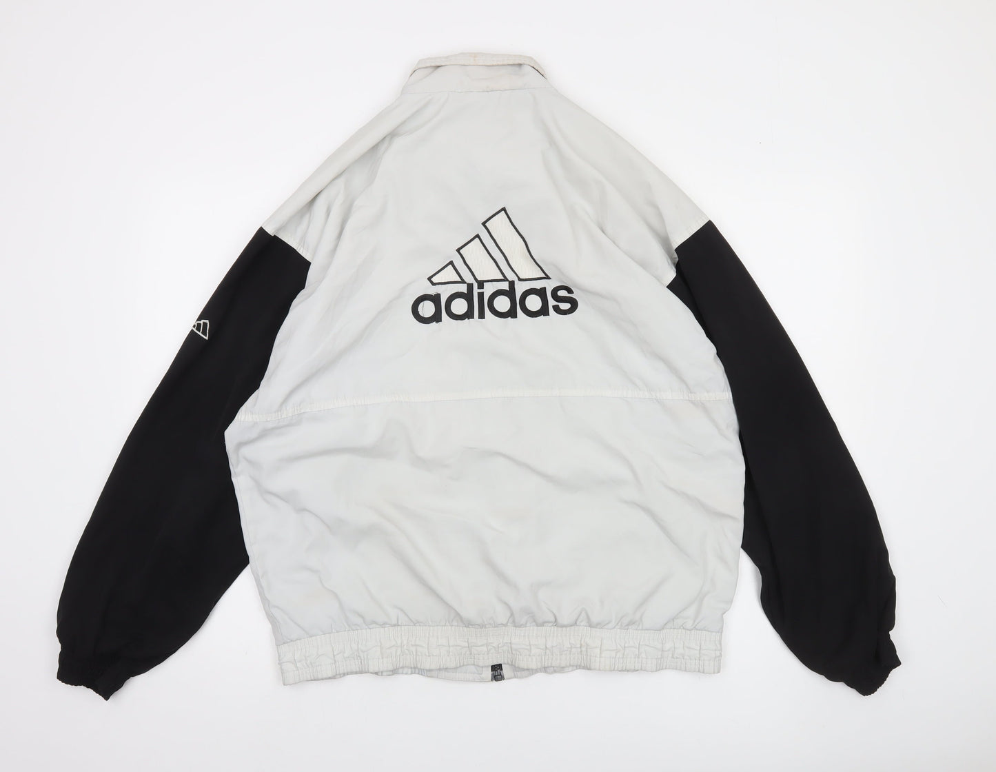 Adidas Men's Black & White Windbreaker Jacket Size M